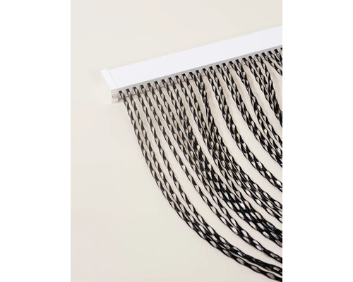 Decoratief gordijn met spiraalvormige draden en ophangrail