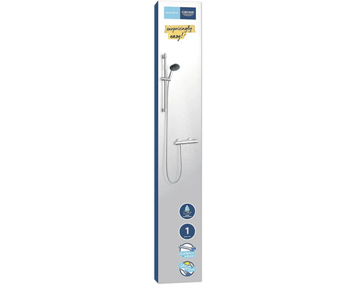 Grohe douchestangset met handdouche en thermostatische kraan