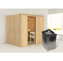 Houten sauna met saunakachel