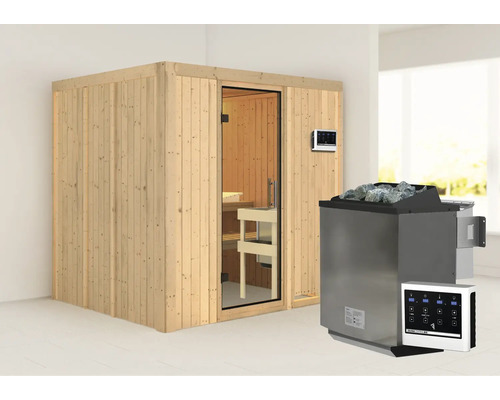 Sauna met saunakachel en bediening