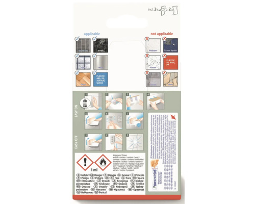 Informatie over de toepasbaarheid van het product op verschillende oppervlakken en een stapsgewijze montagehandleiding.
