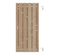 Houten tuinpoort met slotgrendel