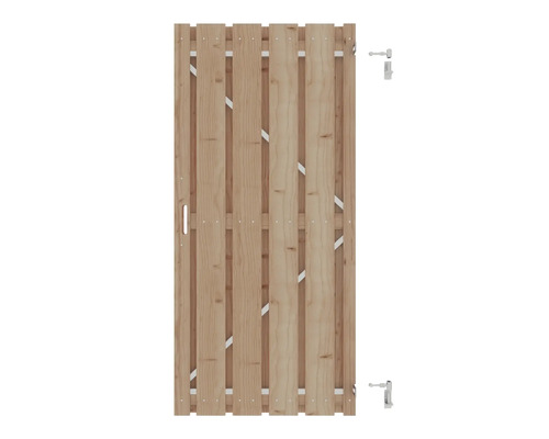 Houten tuinpoort met slotgrendel