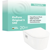 Hansgrohe EluPura Original S 540 wandcloset met AquaChannel spoeling, inclusief toiletzitting en geluidsreductie, 20 jaar garantie