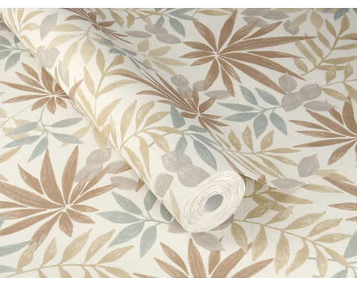 Behangrol met bladerpatroon