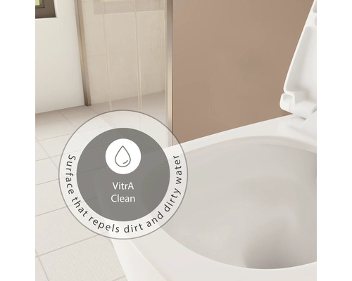 Vitra Clean symbool: oppervlak dat vuil en water afstoot