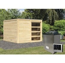 Houten sauna met saunakachel voor de tuin