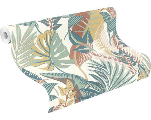 Rol met tropisch bladerenbehang