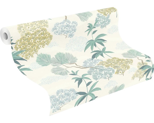 Rol behang met plantenmotief