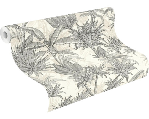 Rol behang met tropisch plantenpatroon