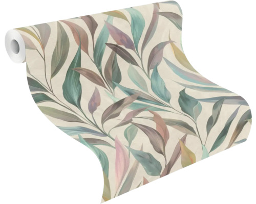 Behangrol met bladerenmotief