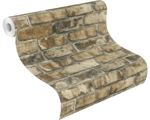 Rol behang met baksteenmotief