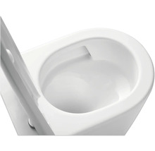 Gedetailleerde close-up van een wit keramisch toilet