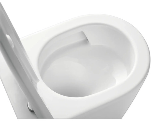 Gedetailleerde close-up van een wit keramisch toilet