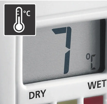 Temperatuurweergave met thermometersymbool