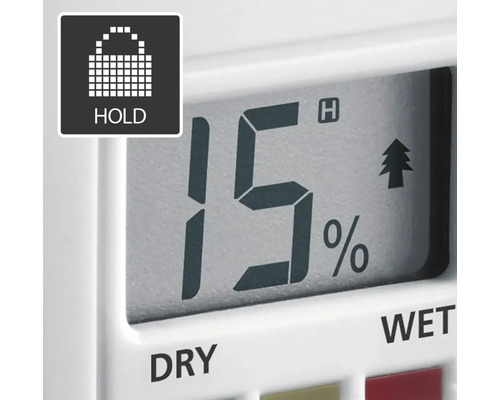 Display van een hygrometer met vermelding van de luchtvochtigheid in procenten