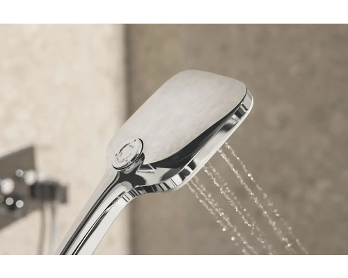 Handdouche van chroom met waterstraal