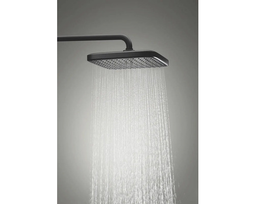 Vierkante douchekop met waterstraal