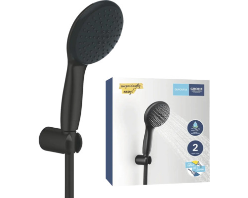 Zwarte handdouche met verpakking