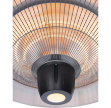 Close-up van een terrasverwarmer met veiligheidsrooster