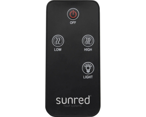 Afstandsbediening voor verwarmingssysteem met knoppen voor uit, laag, hoog en licht