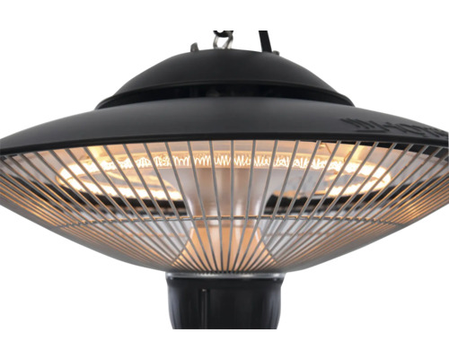Gedetailleerde opname van een terrasverwarmer voor buiten