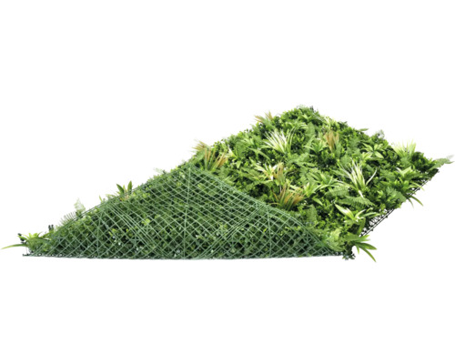 Kunstgrasmat met diverse kunstplanten