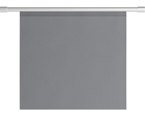 Grijs rolgordijn met bevestigingsstang voor raam