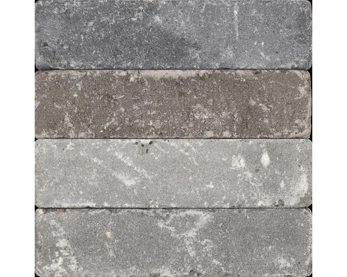 Vier grijze straatklinkers van steen