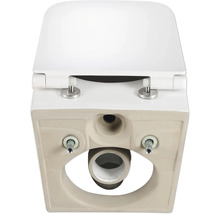 Detailopname van een toilet met gemonteerde wc-bril