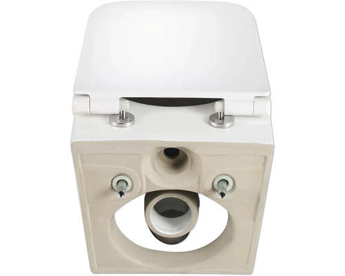 Detailopname van een toilet met gemonteerde wc-bril