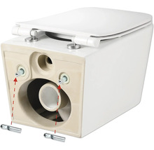 Wandcloset met bevestigingsmateriaal voor installatie