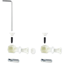 Installatieset voor sanitaire artikelen met schroeven en inbussleutel
