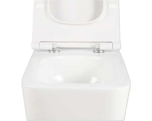 Witte wandcloset diepspoeltoilet met open spoelrand en toiletzitting