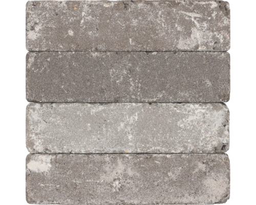 Grijze straatklinkers van steen, in dwarsformaat