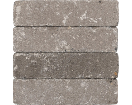 Vier grijze straatklinkers van steen