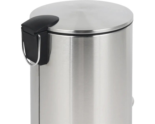 Roestvrijstalen pedaalemmer met zwarte deksel