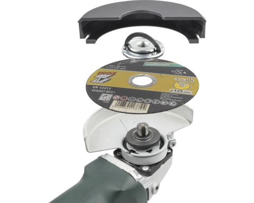 Gedemonteerde doorslijpschijf voor haakse slijper