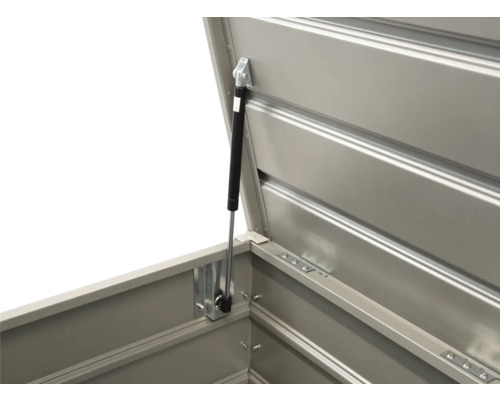 Detailopname van een open gereedschapskist met gasveer