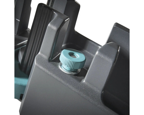 Gedetailleerde opname van een verstekbak met een borgschroef