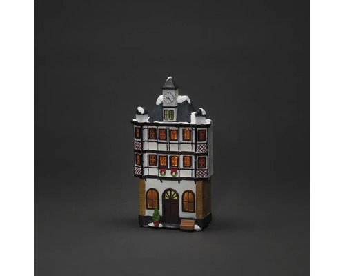 Decoratief gebouw met klok voor de kerstperiode