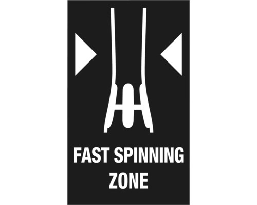 Symbool voor snel draaiend gebied