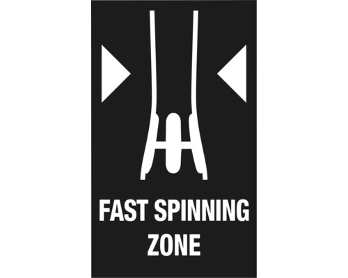 Waarschuwingssymbool snel draaiende zone