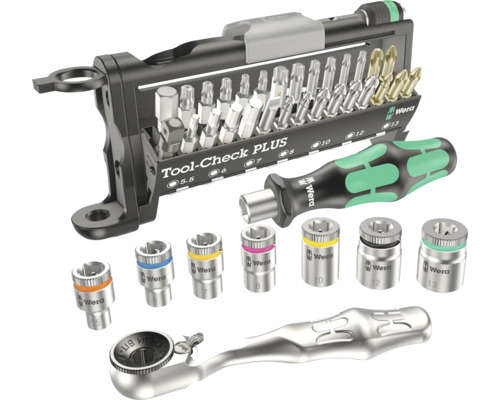 Wera gereedschapsset met bits, moeren, houder en ratel