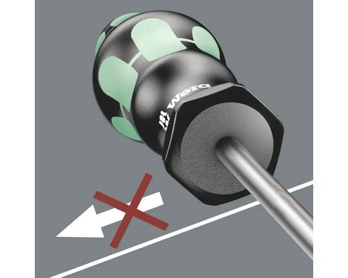 Wera Logo met schroevendraaier met wegglij symbool