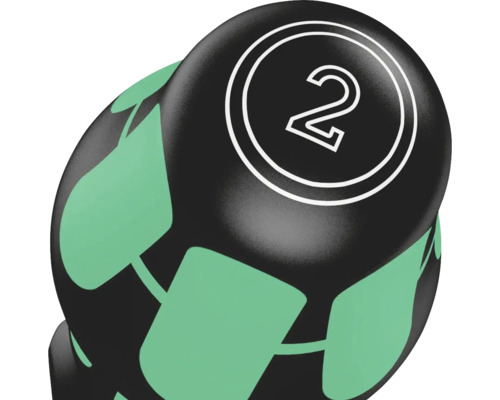 Zwarte versnellingspookknop met nummer 2 en bladerpatroon