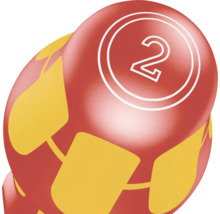 Bal met nummer 2 voor tombola of loterij