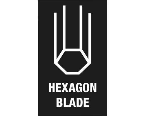 Symbool voor zeshoekig mes