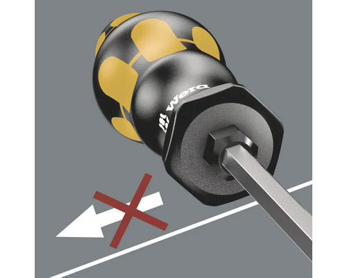 Inbussleutel met handgreep en het symbool niet kantelen.