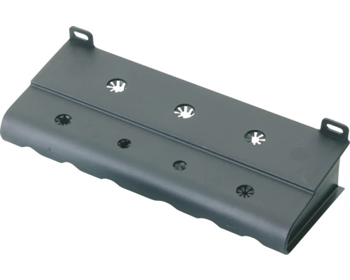 Donkergrijze plantenbakbevestiging met gaten